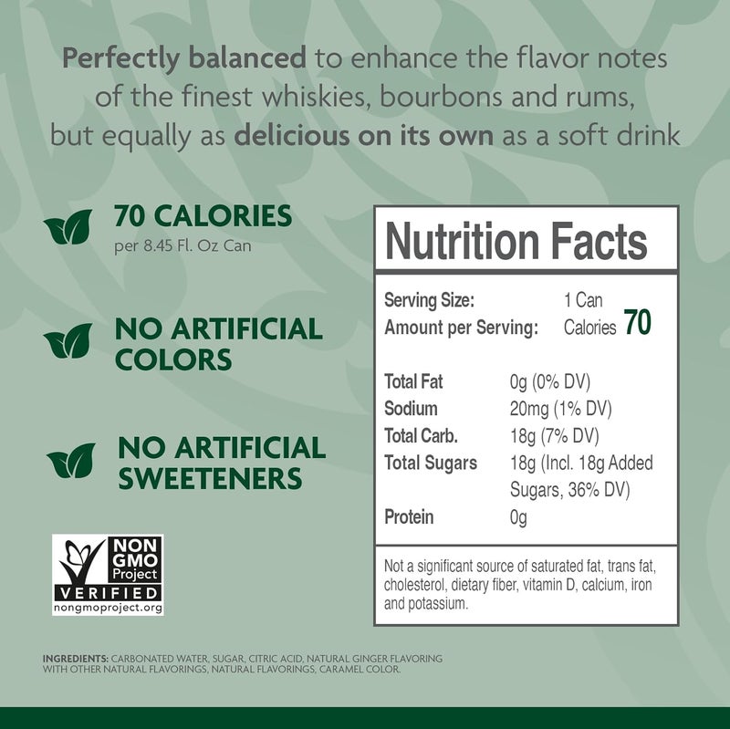 FEVER TREE FeverTree Ginger Ale  Premium Mixer for Cocktails and Mocktails 845 fl oz Cans Pack of 4  Naturally Sourced NonGMO - Image 2